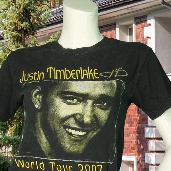 Y2K Vintage Justin Timberlake World Tour 2007 T Shirt S - Picture 5 of 8
